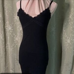 Ambiance Black Lace Trim Dress